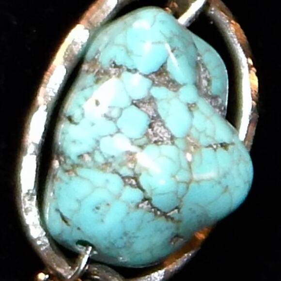 Rustic BoHo Turquoise Rocks & Rings Necklace - Picture 9 of 12